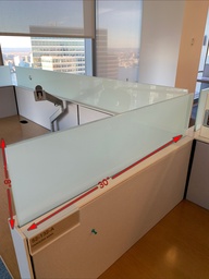 [#A6-51] Workstation Wall - Glass with Frosted Design (30x8x.5)