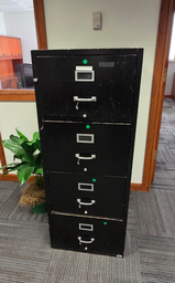 [#D11-25] Black 4-High Cabinet - Vertical