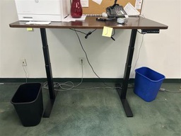 [#E10-R] Dark brown height adj. table/desk (53" x 30" x adjustable)