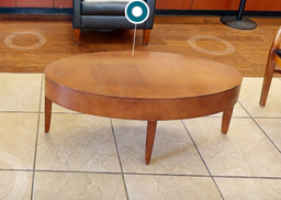[#C3-17] Oval wood coffee table