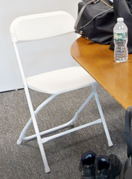 [#B8-5] Wht folding chair