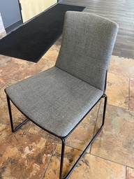 [#B8-6] Cafe Chair - grey no arms, grey felt