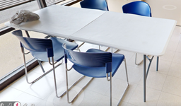 [#C8-8] Rectangle white folding table