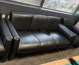 [#B7-5] Black Sofa- 3 seat