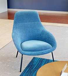 [#B12-4] Blue lounge chair