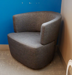 [#B12-5] Grey round lounge chair