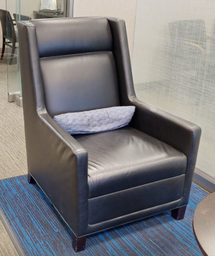 [#B12-4] Black tall back lounge chair