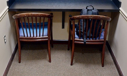 [#B8-9] Blue striped guest chair