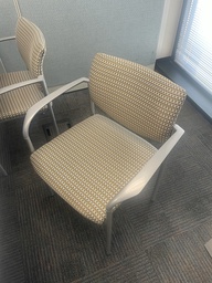 [#B8-2] Brown and cream patterned side chair