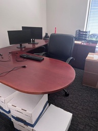 [#E7] Desk- Dark cherry in color