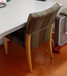 [#B9-7] Striped wood side chair