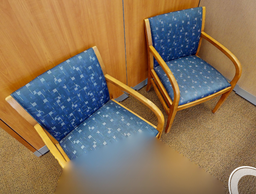 [#B9-1] Blue pattern guest chair