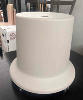 [#B11-16] Plastic grey stool on casters
