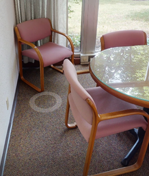 [#B9-23] Pink guest wood chair