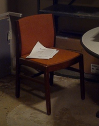 [#B9-28] Red side chair wood