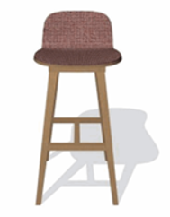 [#B1-104] Kuskoa Upholstered Stool, Barstool, Upholstered Interior Seat &amp; Back