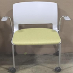 [#B4-116] Variable Stacking Guest Chair, Four-Leg w/Cstrs, Soft, Integrated Arms w/Caps, Sngl Uph, Seat Only
