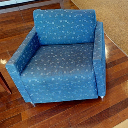 [#B12-2] Blue patterned lounge chair