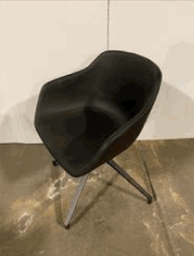 [#B12-5] Kuskoa Bi Upholstered Desk Chair (Black) Leather