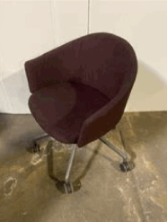 [#B12-6] Zones Club Chair 5 Star Swivel(Burgundy)