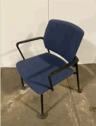 [#B8-12] Around Guest Chair Upholstered ,Mesh Back (Blue) w/(Black) Base