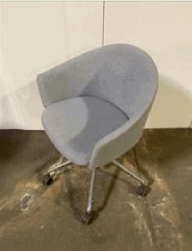 [#B12-25] Zones Club Chair 5 Star Swivel (Light Grey)