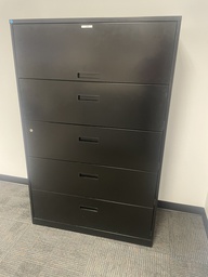 [#D12-18] 42" Black 5 drawer Lateral