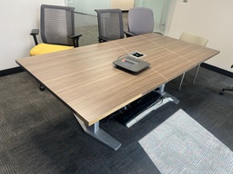 [#C5-22] 42"x84"wood grain with silver legs