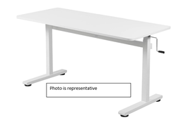 [#E1-3] 72” Crank Height Adjustable Table – White desk
