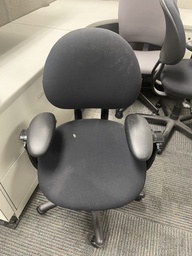 [#B13-6] Black cushioned seat and black round back chair