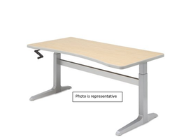 [#E1-5] 60” Crank Height Adjustable Table – Brown desk