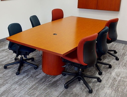 [#C6-27] Meduim conference table, wood