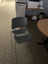 [#B4-9] Plastic Grey Armless Café/Stacking Chair