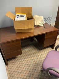 [#E4-35] Wood Desk - 2Ped/Drawer 5'