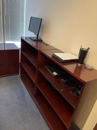 [#D2-90] Bookcase - 3 Shelves Red Wood