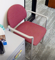 [#B8-1] Red guest chair, metal