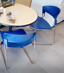 [#B5-7] Blue cafe chair