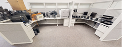 [#A2-3] L-shaped mid workstation w/2 file cabinets