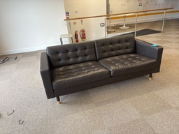 [#B7-24] Black Leather Sofa