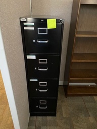 [#D11-51] Skinny 4 Drawer Black File Cabinet