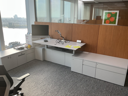 [#D19-4] 63" × 28" × 22" Private office lower storage with storage, BF and lateral BF, RH power