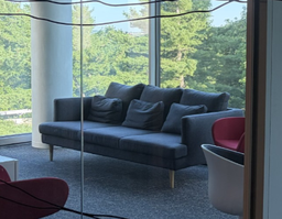 [#B7-6] Grey 3-seater sofa