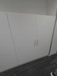 [#D20-14] White Wood Storage Cabinets