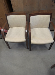[#B9] White and Brown Guest chair