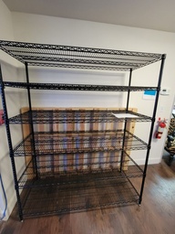 [#D25-49] Shelf Unit, 6-Shelves, Black wire metal rack industrial type shelving, 72" x 24" x 72"Ht
