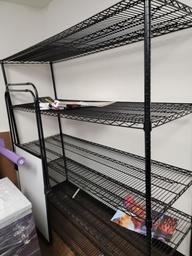 [#D25-76] Shelf Unit, 5-Shelves, Black wire metal rack industrial type shelving, 72" x 24" x 72"Ht