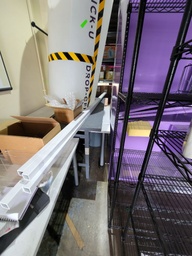 [#C19-113] Work Table, Solid white plastic material top with metal legs, 72" x  36" x  35"Ht