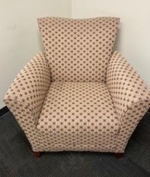 [#B12-92] Beige and Red Lounge Chair