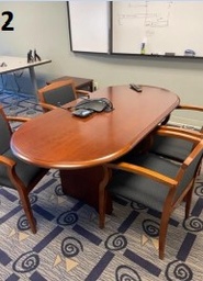 [#C7-141] Wood Oval Table