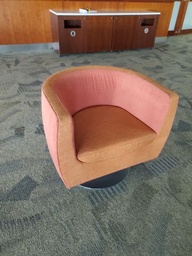 [#B12-202] Swivel Orange Lounge Chair